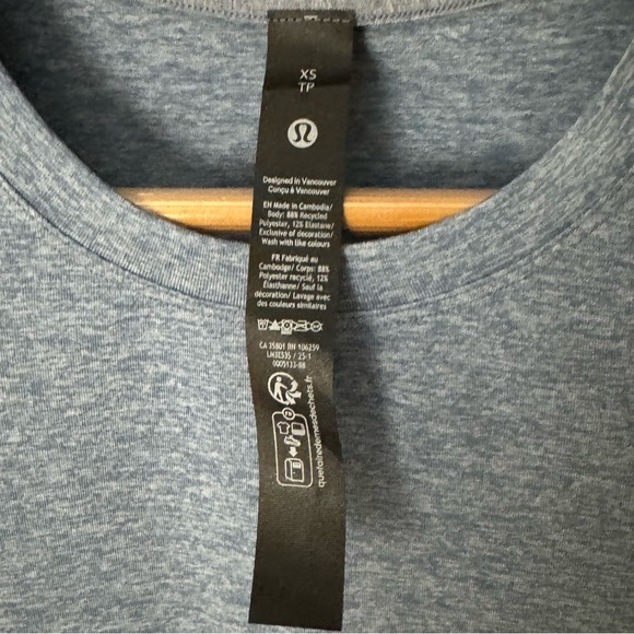 NWT Lululemon Soft Jersey Short-Sleeve Shirt - Heathered Windmill Blue XS - Picture 3 of 7